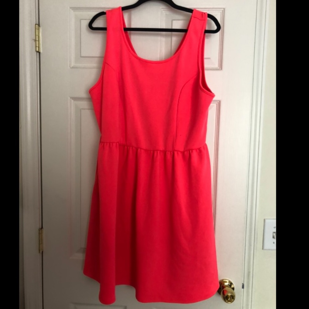 Highlighter pink scuba dress